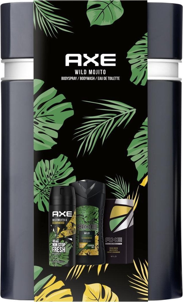 Axe Wild Green Mojito &amp; Cedarwood - Bodyspray Deodorant, Shower Gel and Eau De Toilet - Gift Set