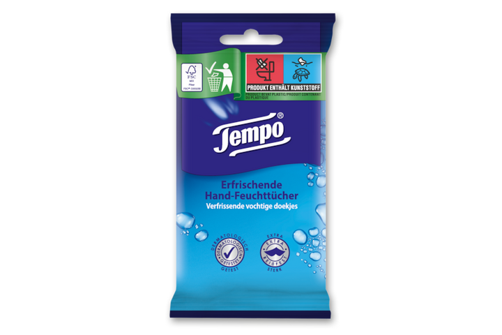 Tempo Fresh To Go Protect | Hygienic Wipes Hands | Antibacterial | Disinfectant Wipes | Hygiene Wipes
