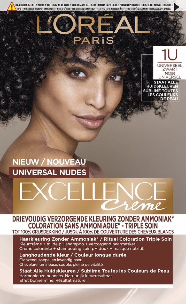 L'Oréal Paris Excellence Universal Nudes Universeel Zwart Haarkleuring - Verpakking beschadigd