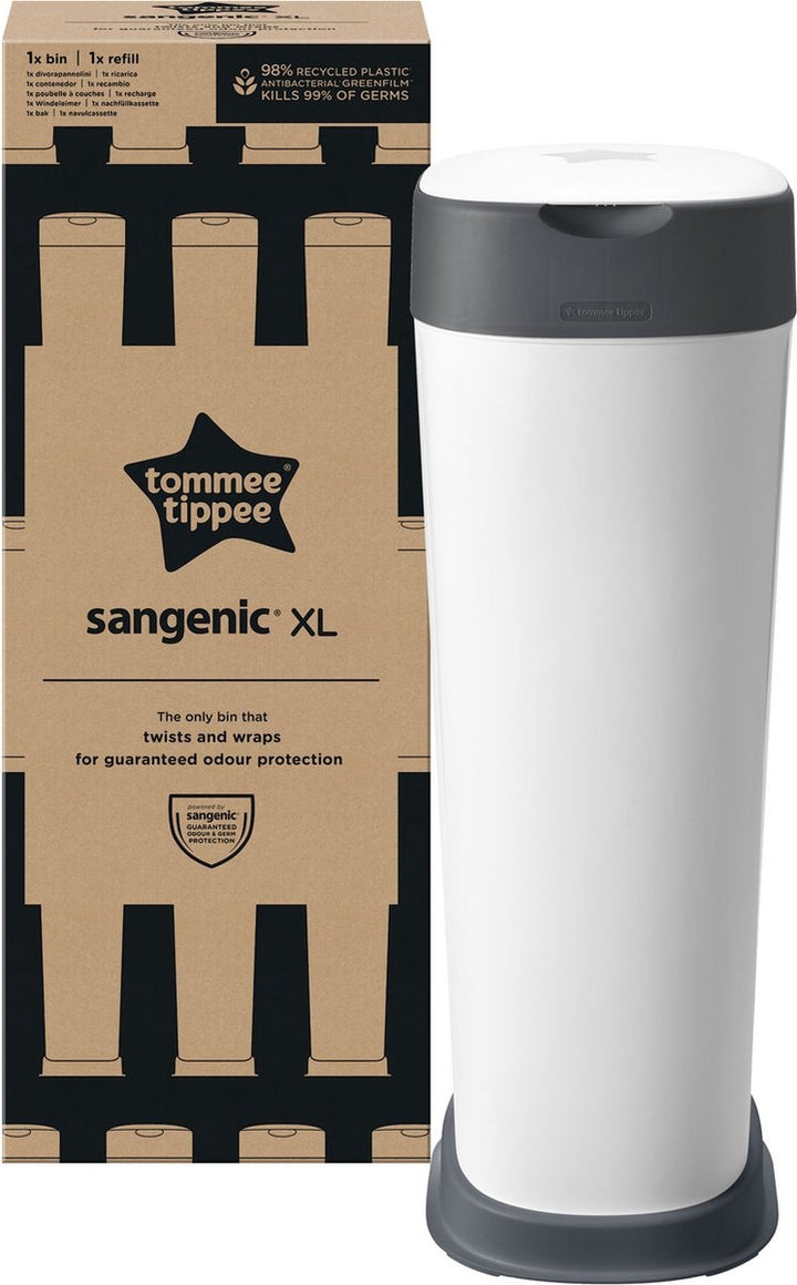 Tommee Tippee Twist &amp; Click XL Windeleimer, für bis zu 60 Windeln, inklusive 1 Nachfüllkassette, nachhaltig produzierter antibakterieller GREENFILM