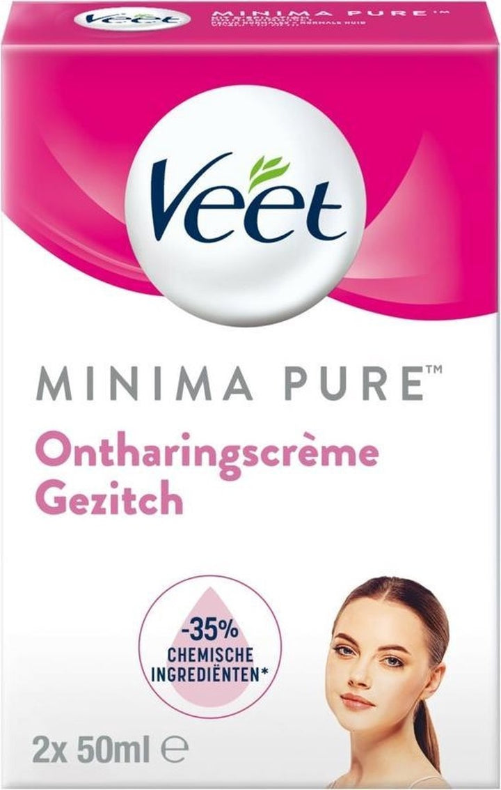 Veet Minima Haarentfernungscreme – Gesicht – 2 x 50 ml – Verpackung beschädigt