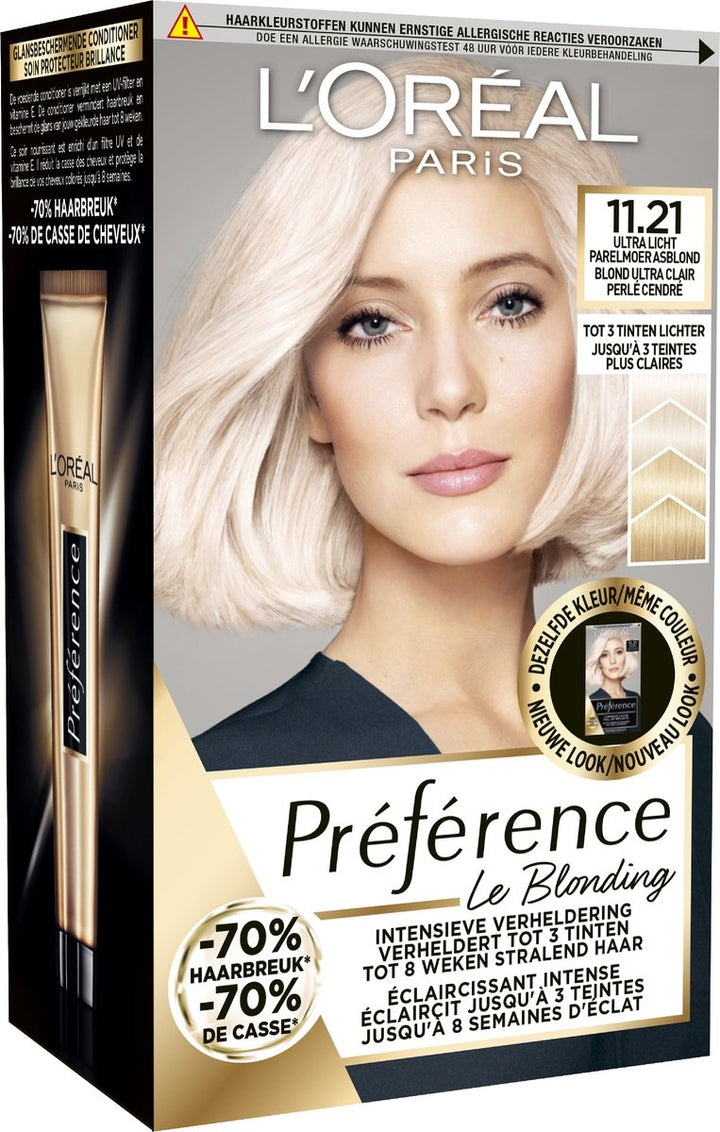 L'Oréal Paris Preference Le Blonding Ultra Light Pearl Ash Blonde 11.21 - Brightening Permanent Hair Color