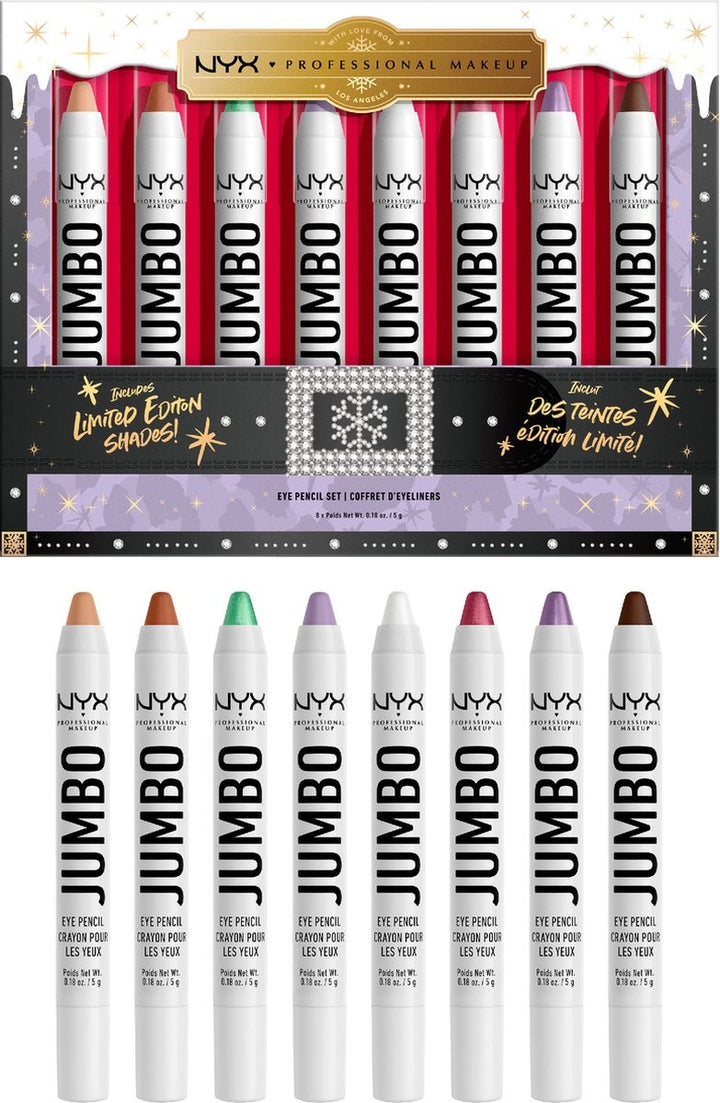 NYX Professional Makeup - Holidays 2022 Mrs Claus - Jumbo Eye Vault - 8 Jumbo Eye Pencils - Verpakking beschadigd