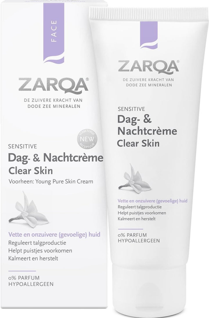 ZARQA Tages- und Nachtcreme Clear Skin (reguliert die Talgproduktion) – 75 ml