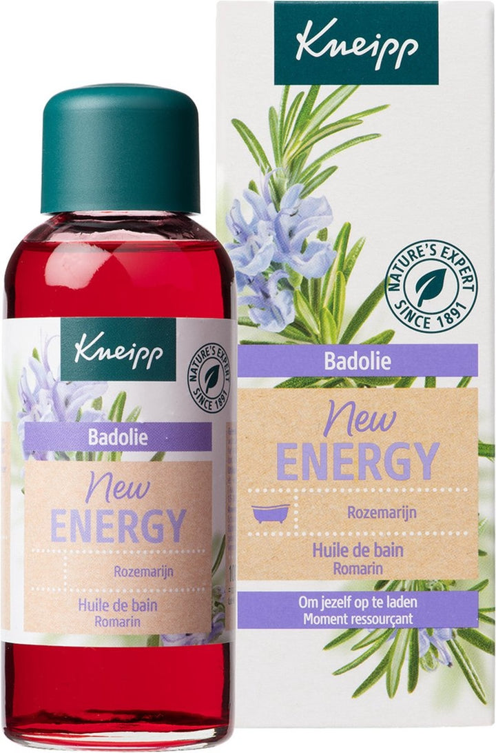 Kneipp New Energy - Badolie Rozemarijn - pH neutraal - Vegan - Dermatologisch getest - 100 ml - Verpakking beschadigd