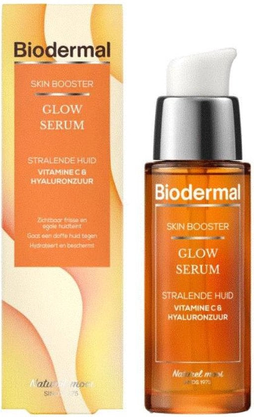 Biodermal Skin Booster Glow serum 'For a radiant skin with Vitamin C and Hyaluronic acid - Hyaluronic acid serum 30ml - Packaging damaged