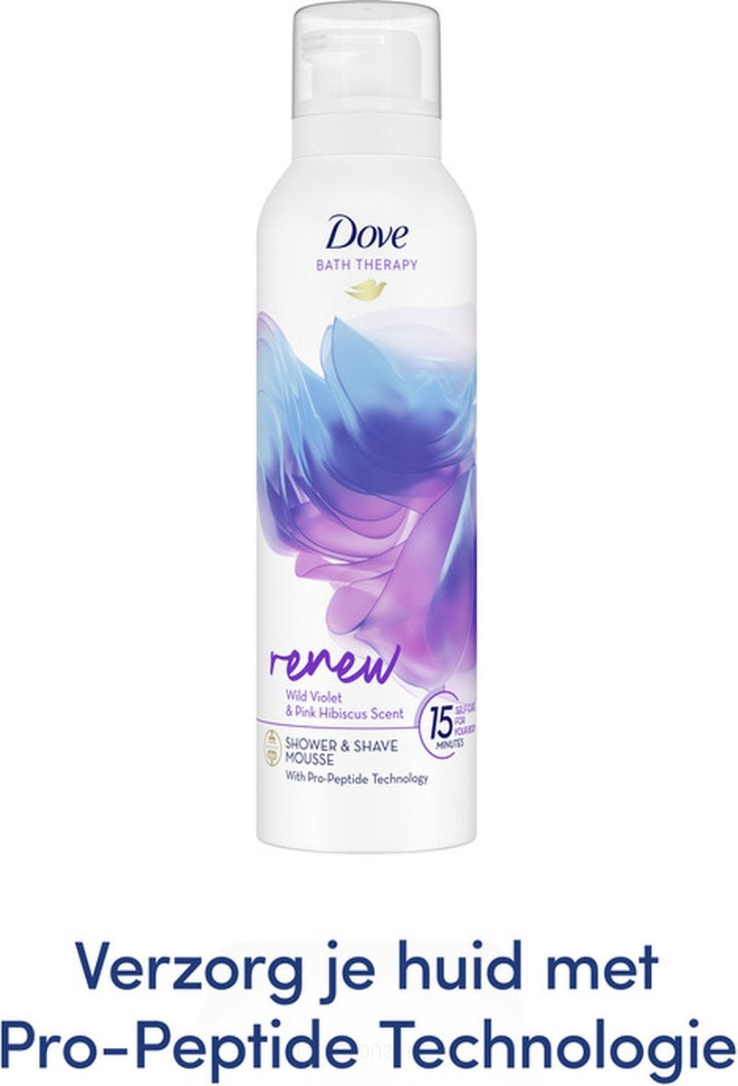 Dove Bath Therapy Dusch- und Rasierschaum – Renew – mit Pro-Peptide-Technologie – 200 ml – Kappe fehlt