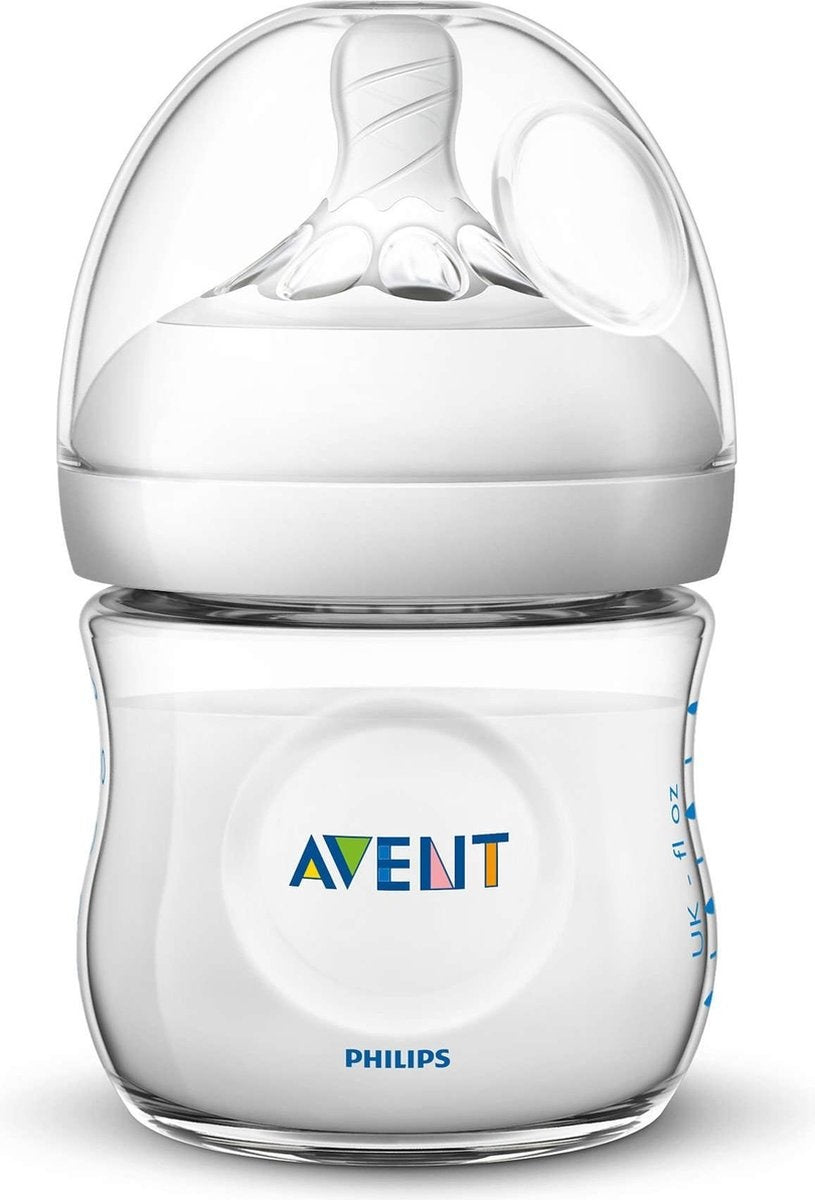 Philips Avent Natural Babyflasche 'SCF030/17 Babyflasche (0 Monate+) für langsamen Milchfluss – Weiß