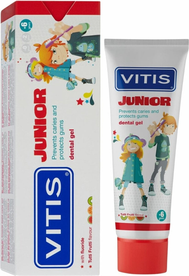 Vitis Junior - 6+ years toothpaste/gel - Tutti Frutti 75 ml - Packaging damaged