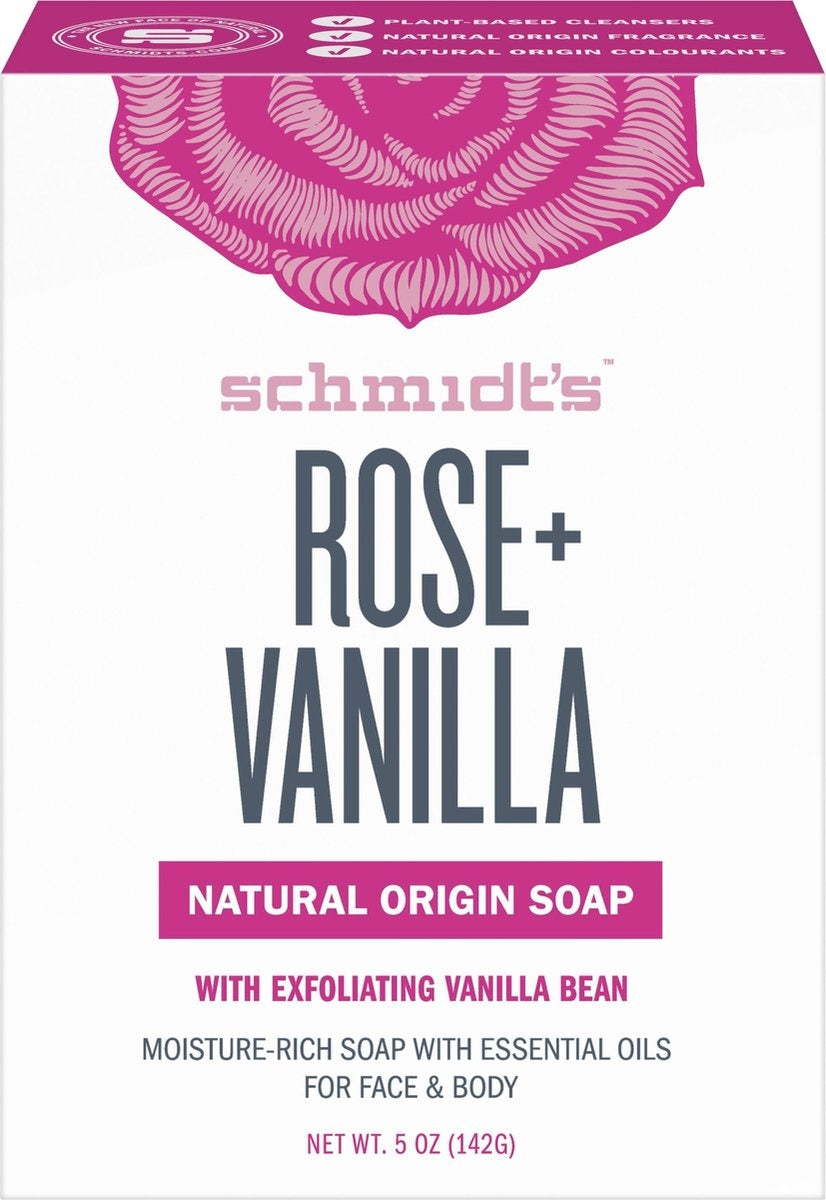 Schmidt's Rose + Vanilla Natural Soap Bar - 142 g