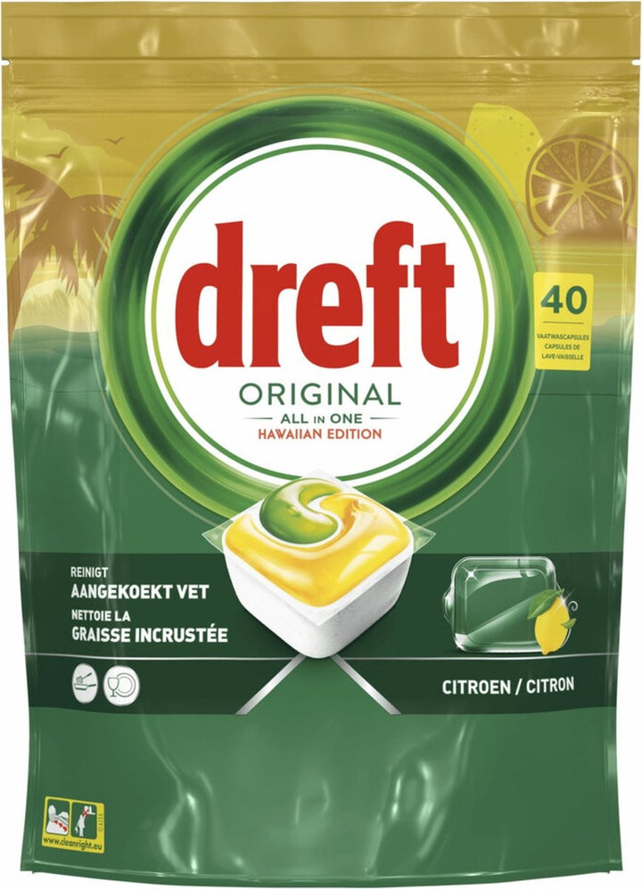 Dreft Original All In One Dishwasher Capsules Hawaii 40 Pieces