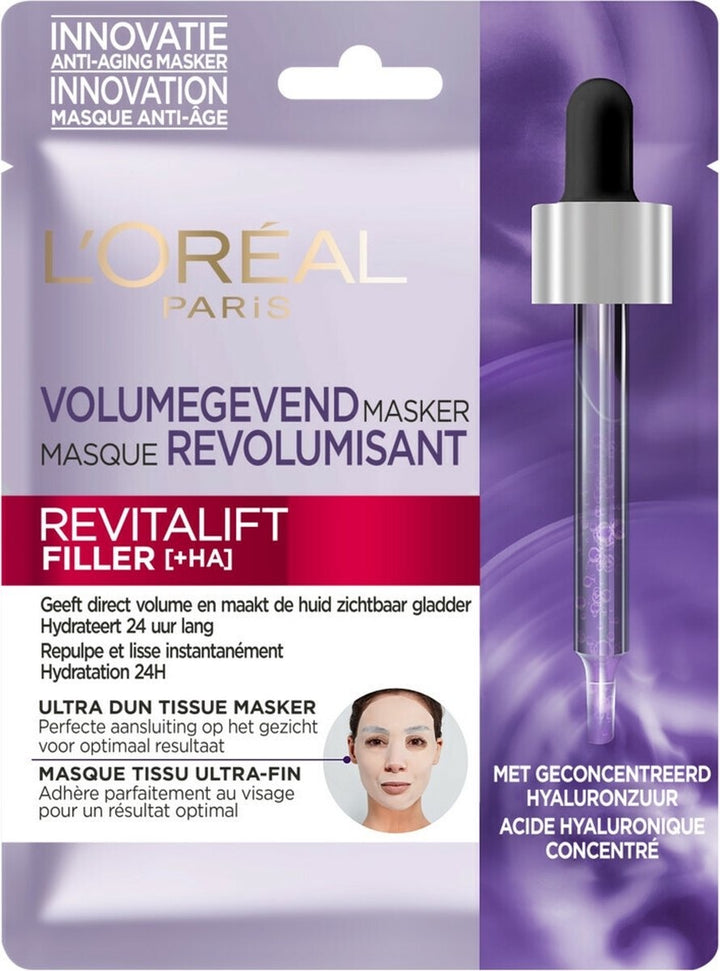 L'Oréal Paris Skin Expert Revitalift Filler Hyaluronsäure-Gewebemaske – 1 Stück