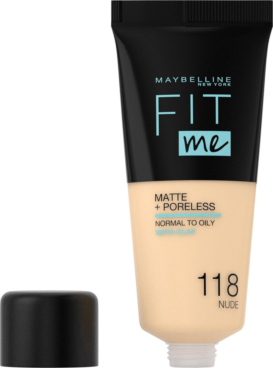 Maybelline Fit Me Matte &amp; Poreless Foundation - 118 Nude - 30 ml