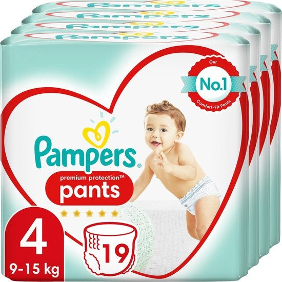 Pampers Premium Protection Pants Windelhöschen – Größe 4 (9–15 kg) – 76 Stück – Monatsbox