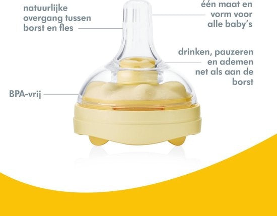 Medela Calma Fles Speen - vanaf 0 maanden - Transparant