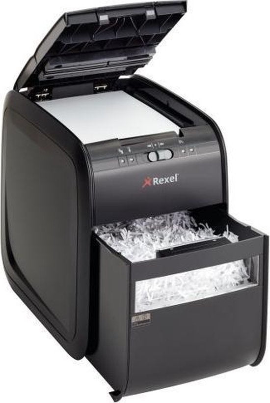 Rexel 90X Paper Shredder for Office and Home Work - Security Level: DIN P- 3 Cuts - Up to 12 A4 Sheets - Shreds Documents, Credit Cards, Staples and Paper Clips - 20 Litre Waste Bin - Black - Ideal for Home Office/Home Workplace