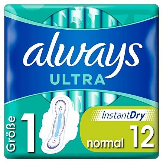 Always Ultra Normal - Size 1 - Sanitary Pads With Wings - 12 pcs