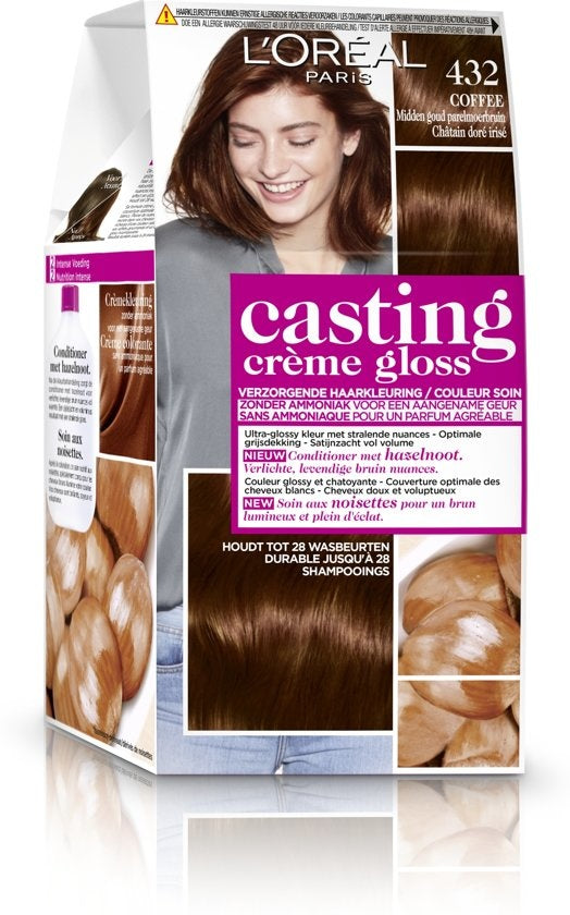 L'Oréal Paris Casting Crème Gloss Haarverf - 432 Midden Goud Parelmoerbruin