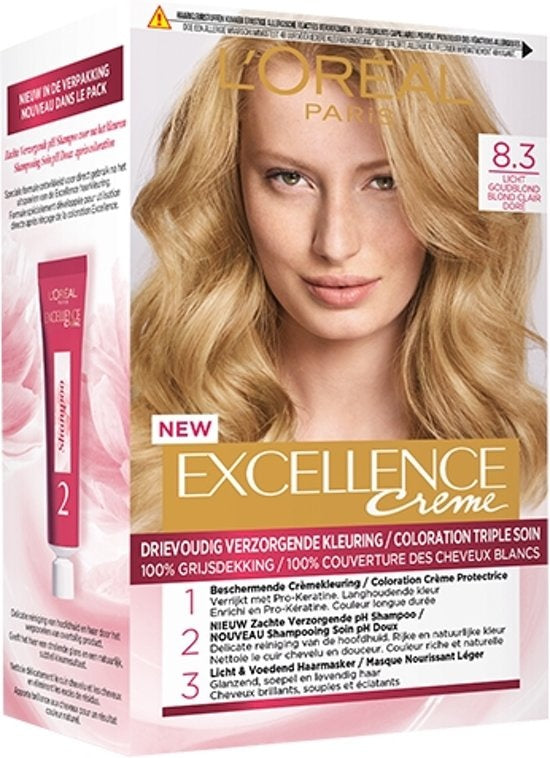 L'Oréal Paris Excellence Crème 8.3 Light Golden Blonde - Hair Dye