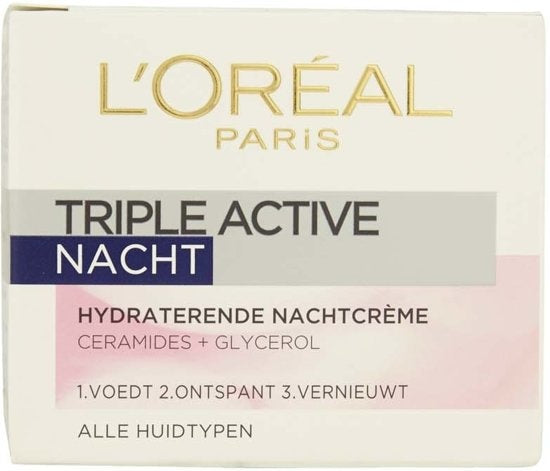 L'Oréal Paris Triple Active Nachtcreme – 50 ml – Feuchtigkeitsspendend