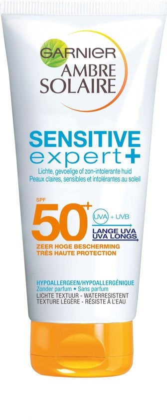 Garnier Ambre Solaire Sensitive Expert Zonnebrandcrème SPF 50+ , 200 ml - Hypoallergeen