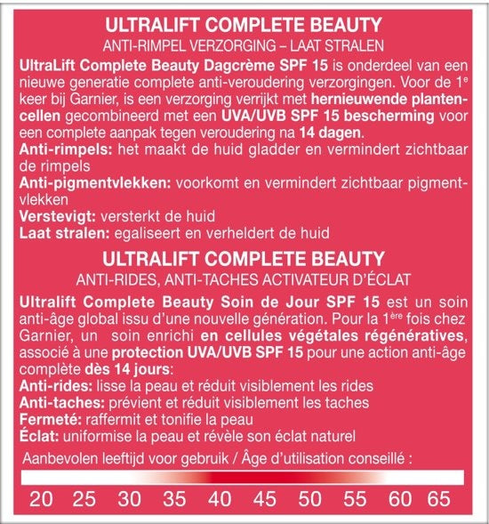 Garnier Skin Naturals UltraLift SPF 15 Dagcrème - 50 ml - Anti Rimpel