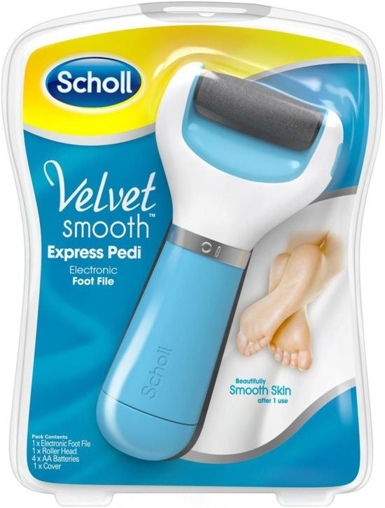 Velvet Smooth Electronic Foot File Blue - 1 Piece - Packaging damaged