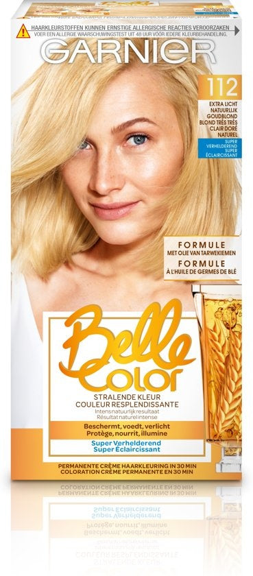 Belle Color 112 - Very Light Golden Blonde - Hair Dye - Covers Gray Hair 100%