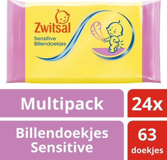 Zwitsal Baby Wipes Sensitive - 24 x 63 pieces - Baby - Value pack