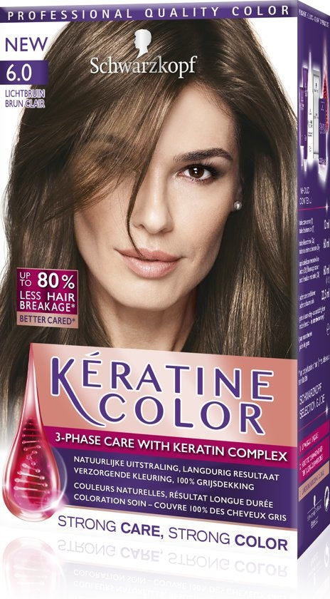 Keratine Color 6.0 Lichtbruin Haarverf - 1 stuk