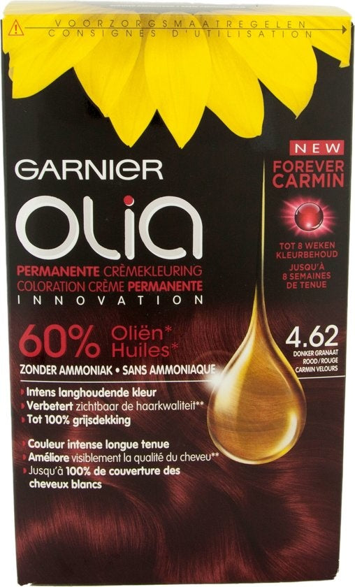 Garnier Olia 4.62 Dark Garnet Red Haarfarbe – Verpackung beschädigt