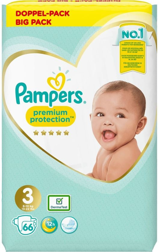 Premium Protection Diapers - Size 3 (6-10 kg) - 66 pieces