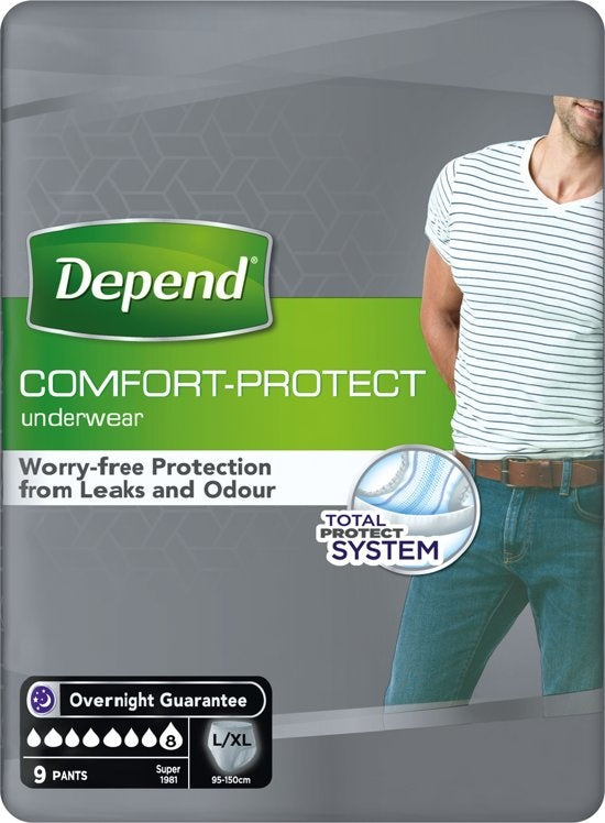 incontinence panties | MEN | Super | size L/XL | 9 pieces -Packaging damaged