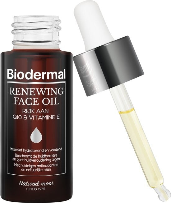 Biodermal Renewing Face Oil - With the skin's own powerful antioxidants Q10 - 30ml