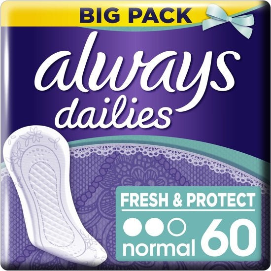 Dailies fresh &amp; protect panty liners - 60 pieces - Packaging damaged