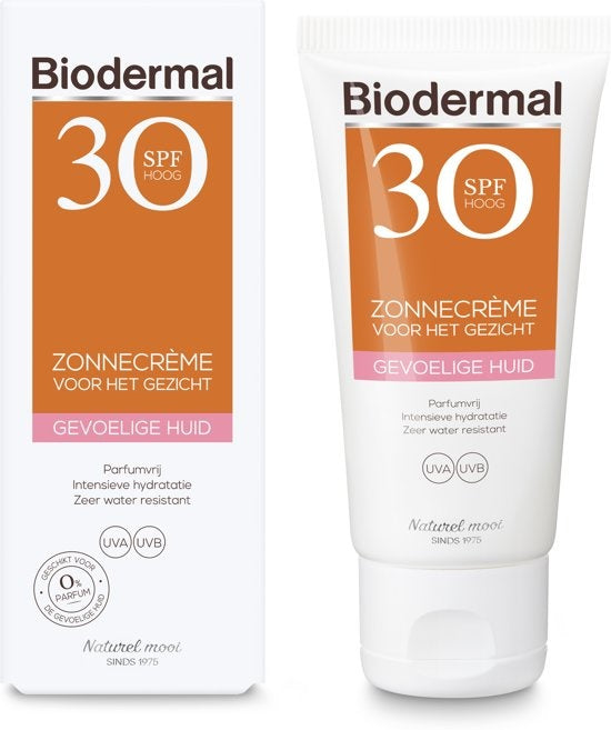 Zonnecrème gezicht - SPF 30 - Gevoelige huid - 50ml