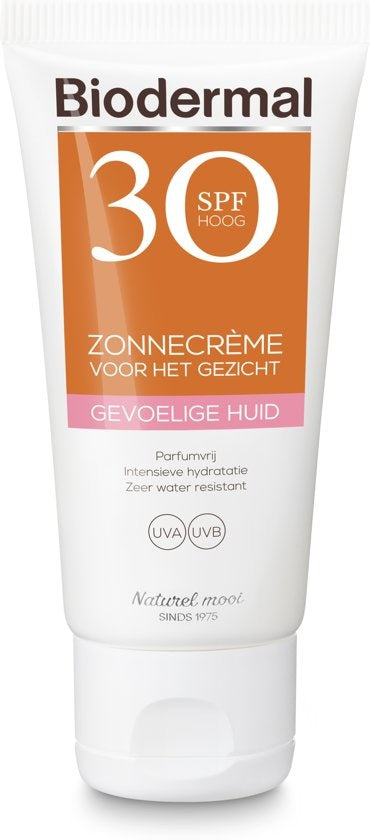 Zonnecrème gezicht - SPF 30 - Gevoelige huid - 50ml