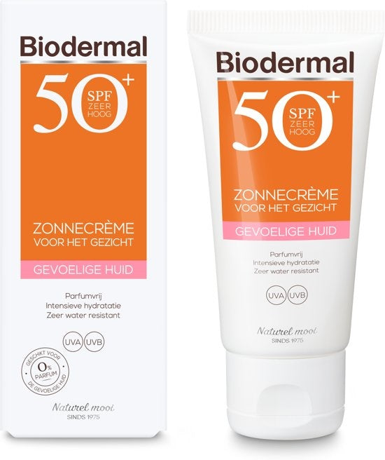 Biodermale zonbescherming voor de gevoelige huid - SPF 50 - 50 ml - Zonbescherming voor het gezicht