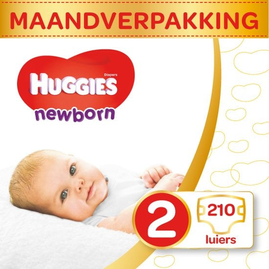 Huggies Newborn diapers - 3 to 6 kg - Size 2 - 210 pieces