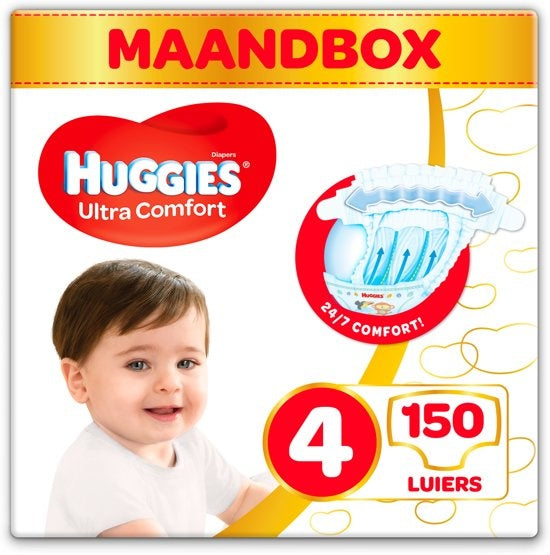 Huggies Ultra Comfort diapers - 7 to 18 kg - Size 4 - 150 pieces