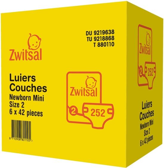 Zwitsal Diaper Mini size 2 6x42 pcs - 252 pcs.