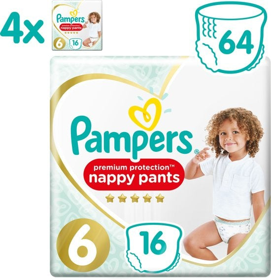 Pampers Premium Protection Pants Windelhöschen – Größe 6 (15+ kg) – 64 Stück – Monatsbox