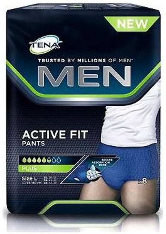 Men Active Fit Plus L Inkontinenz - 8 Stück - Inkontinenzhosen - Verpackung beschädigt