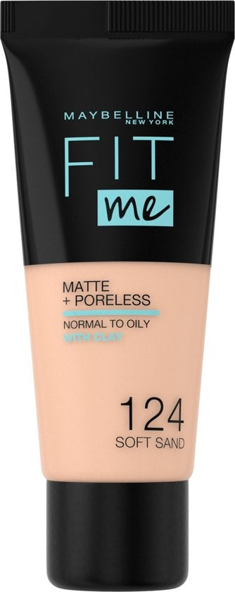 Maybelline Fit Me Matte & Poreless Foundation - 124 Soft Sand - 30 ml