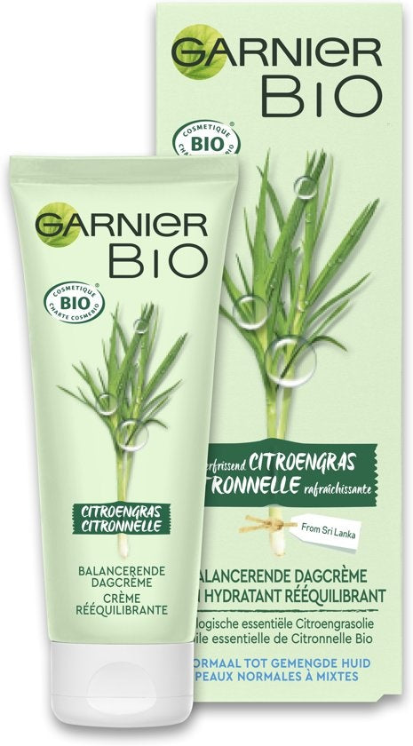 Garnier Bio-Tagescreme – 50 ml – normale bis Mischhaut – erfrischendes Zitronengras – Verpackung beschädigt