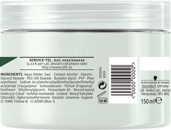 Taft Pure Styler Medium Hold Haarstyling Paste 150 ml