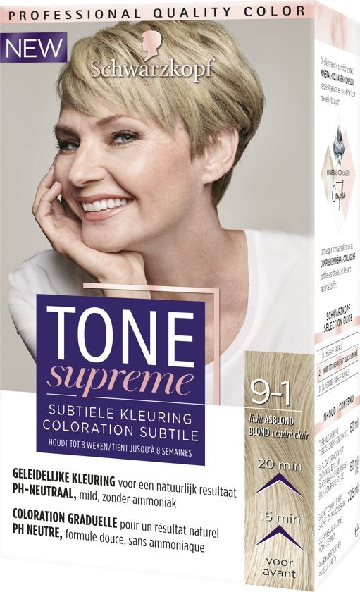 Tone Supreme 9-1 Licht Asblond 60 ml Haarverf