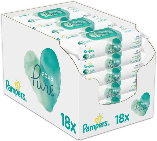 Pampers Aqua Pure Babytücher – 864 Stück