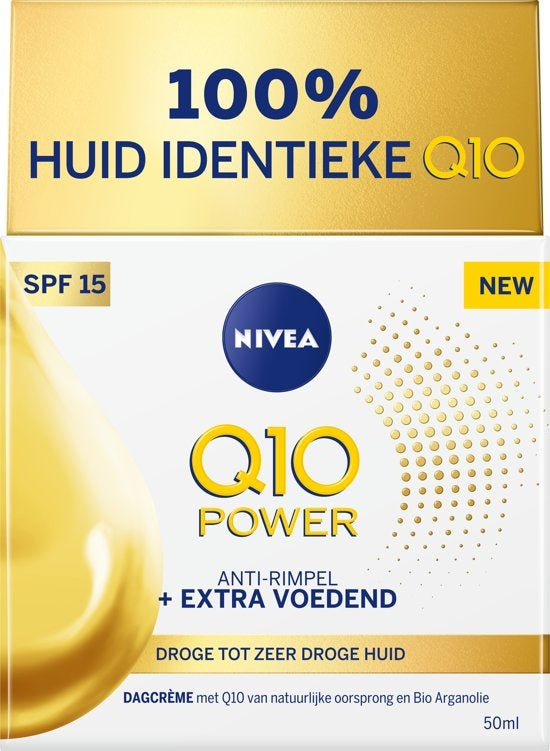 Q10 Power +Extra Voedend Anti-Rimpel dagcrème - Arganolie SPF 15 - 50 ml