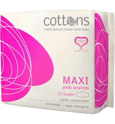 COTTONS Damenbinden Maxi Super mit Flügeln - 10 Stk.